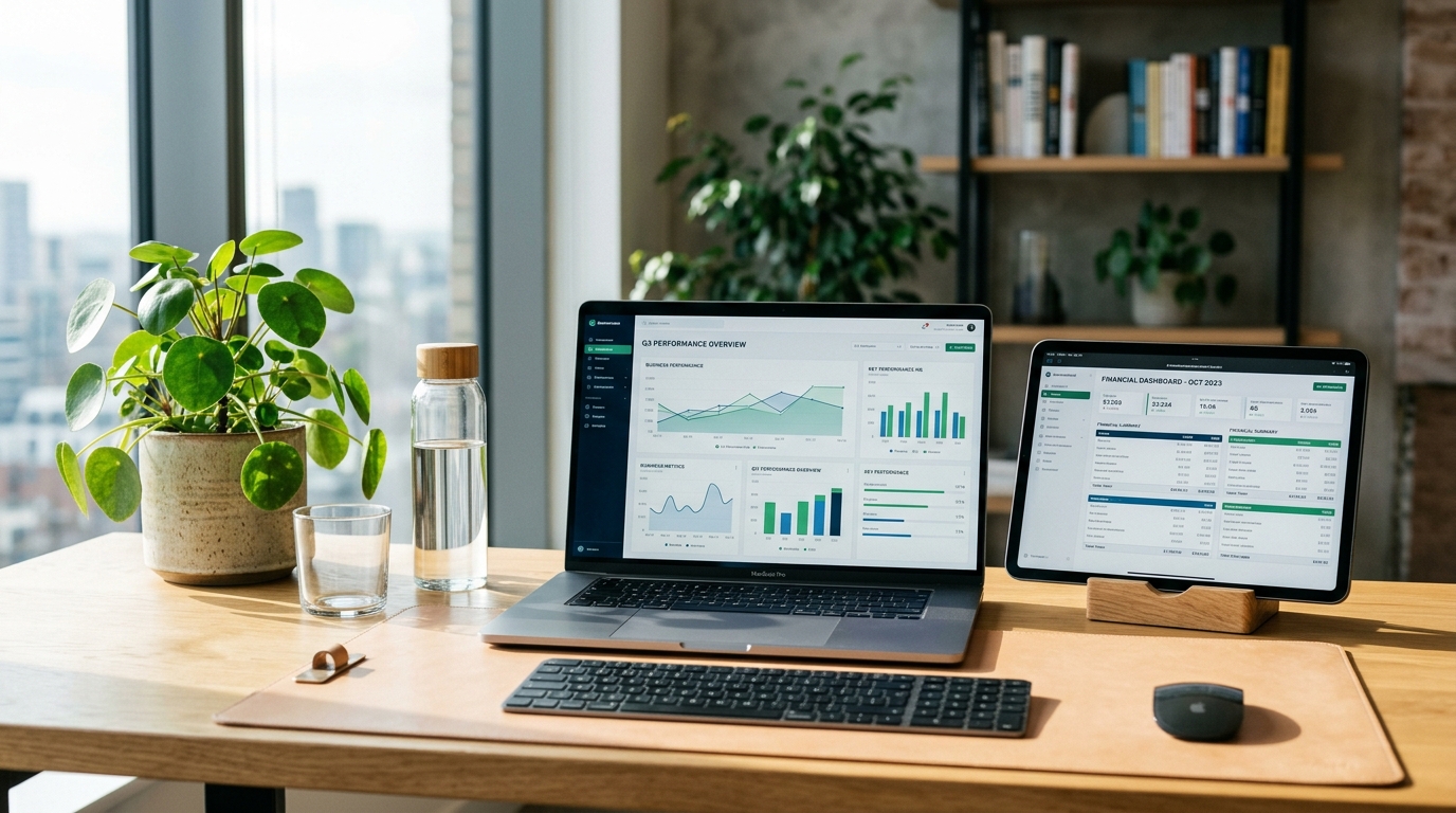 Espace de travail numérique sobre sans papier et outils connectés