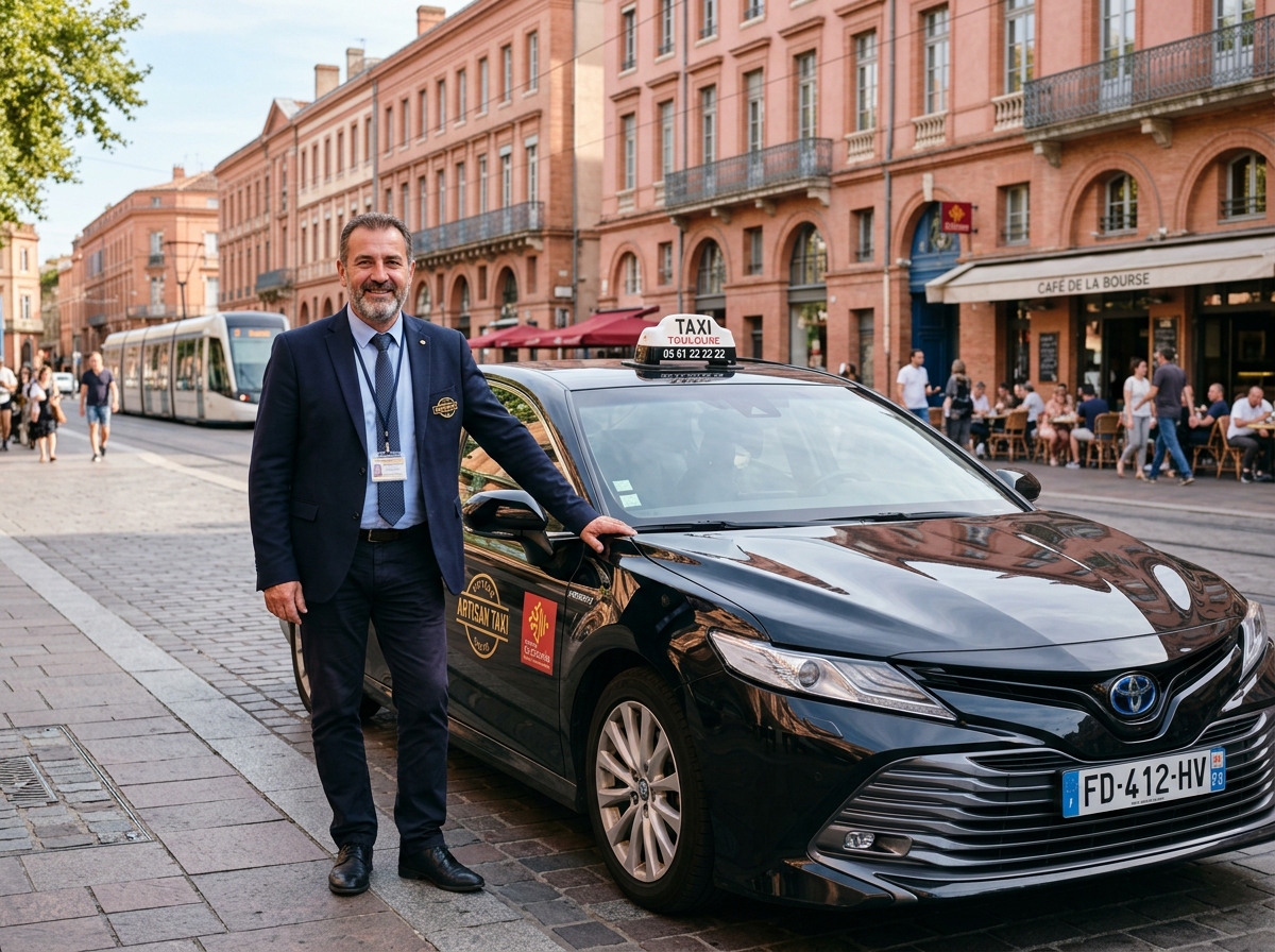 Artisan taxi toulousain et son véhicule